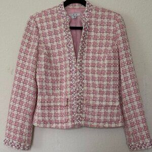 I.C.E. Vintage Chanel-style tweed jacket Barbie vibes size 4